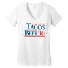 tacos  beer '16 Women's V-Neck T-Shirt