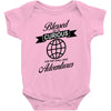 blessed are the curious for they shall have adventures Baby Bodysuit