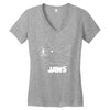 jaws chalk board movie licensed cotton blend adult Women's V-Neck T-Shirt