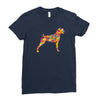 boxer flower Ladies Fitted T-Shirt