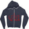 i love my mum red Zipper Hoodie