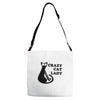 crazy cat lady Adjustable Strap Totes