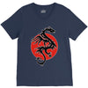 sun dragon with pearl   black red white V-Neck Tee
