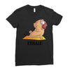yoga pug exhale Ladies Fitted T-Shirt