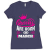 Queens Are Born in March Ladies Fitted T-Shirt