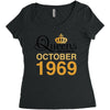 queens are born in october 1969 Women's Triblend Scoop T-shirt