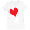 bird love heart animal graph note music party pop art gift Ladies Fitted T-Shirt