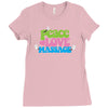 peace, love, massage Ladies Fitted T-Shirt