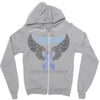 my hero is now my angel stomach cancer awareness Zipper Hoodie