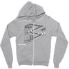 some game involving falling blocks in the style of m.c. escher Zipper Hoodie