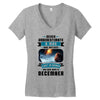 Never Underestimate A Man Who Watches Lost in Space And Was Born in De Women's V-Neck T-Shirt