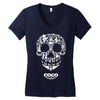 loco coco skul Women's V-Neck T-Shirt