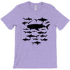 shark chart light blue t shirt T-Shirt