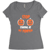 stop staring at my pumpkin Women's Triblend Scoop T-shirt