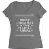 merry christmas ya filthy animal Women's Triblend Scoop T-shirt