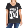 world's okayest dad funny Ladies Curvy T-Shirt