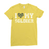 i love my soldier regular camouflage Ladies Fitted T-Shirt