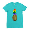 rainbow pineaplle Ladies Fitted T-Shirt
