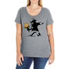 banksy flower Ladies Curvy T-Shirt