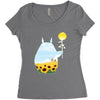 totoro sunflower Women's Triblend Scoop T-shirt