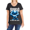 skinhead a way of life blue ideal birthday gift present. Ladies Curvy T-Shirt