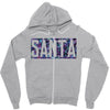 santa colorful glitter Zipper Hoodie