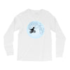 Biker Dinosaur - Dinosaur Riding A Bike To The Moon Long Sleeve Shirts