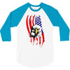 american eagle usa flag head 3/4 Sleeve Shirt