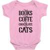 read books drink coffee eat chocolate pet cats Baby Bodysuit