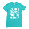 techno for an answer Ladies Fitted T-Shirt
