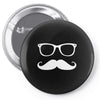 mustache glasses nerd Pin-back button