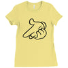 mickey pistol hands gun hip hop mens r&amp;b gangsta banksy grey t shirt s Ladies Fitted T-Shirt