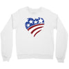 disstressed america flag heart Crewneck Sweatshirt