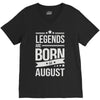 legends are born in august V-Neck Tee