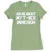 childrens ask me about my t rex flip Ladies Fitted T-Shirt