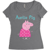 peppa pig auntie pig Women's Triblend Scoop T-shirt
