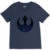rebel logo with space pattern V-Neck Tee