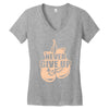 Never Give Up Uterine Cancer Awareness Women's V-Neck T-Shirt