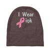 junior's breast cancer awareness i wear pink Baby Beanies