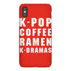 k pop coffee ramen k dramas iPhoneX Case