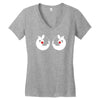 rude christmas pudding Women's V-Neck T-Shirt