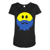 bearded smiley face Maternity Scoop Neck T-shirt
