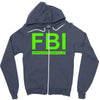 mens fbi print casual slim Zipper Hoodie
