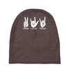peace love rock funny Baby Beanies