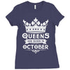 Queens Are Born In October Ladies Fitted T-Shirt