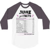 June Girl Facts Cancer 3/4 Sleeve Shirt