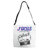 focus and than capture it Adjustable Strap Totes