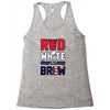 red white and brew Racerback Tank