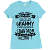 Super Cool Granny Of A Freaking Awesome Grandson Ladies Fitted T-Shirt
