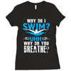 why do i swim why do you breath Ladies Fitted T-Shirt